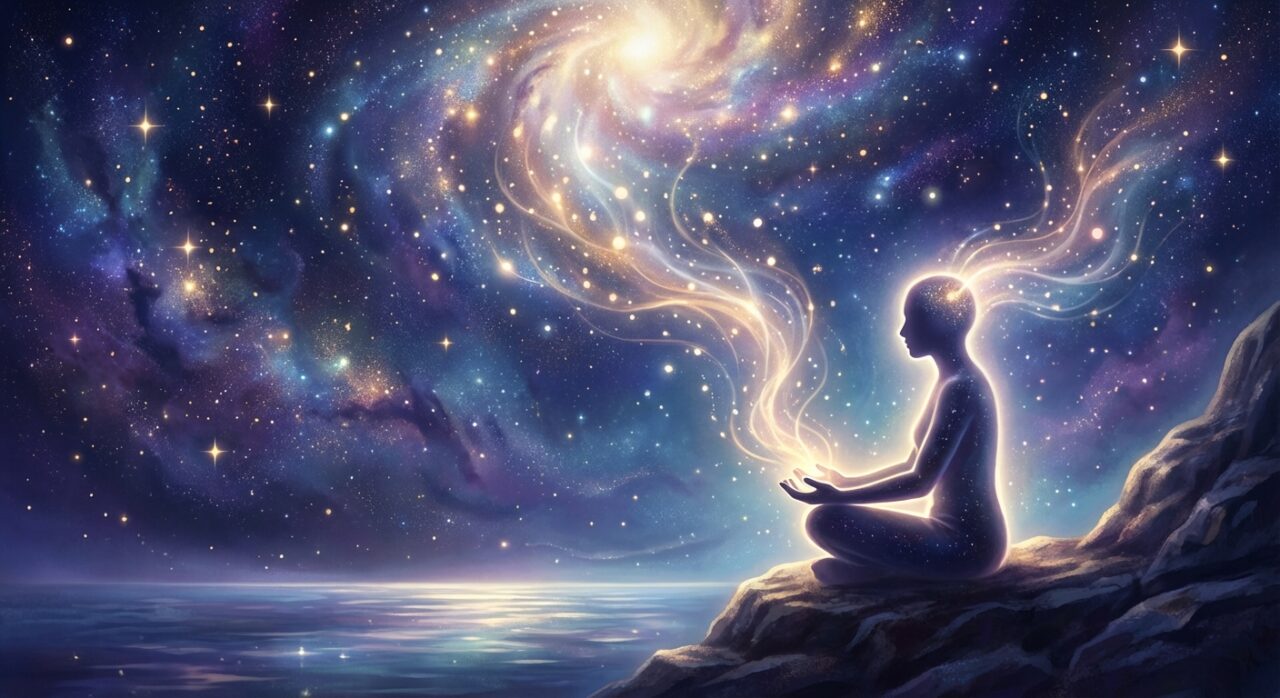 夢のメッセージを受け取るイメージイラスト