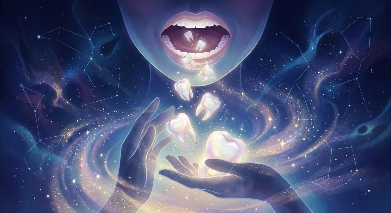 全ての歯が抜けるイメージのイラスト