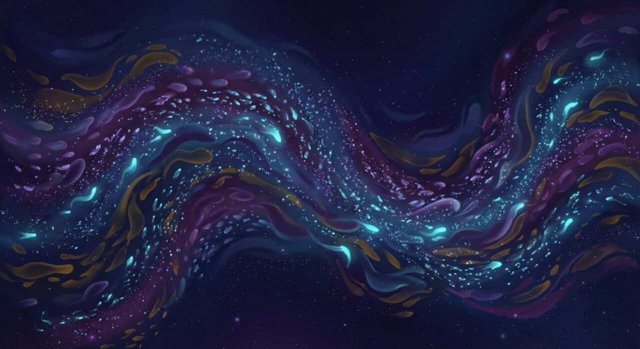 大量の小さな虫がうごめく抽象的イラスト