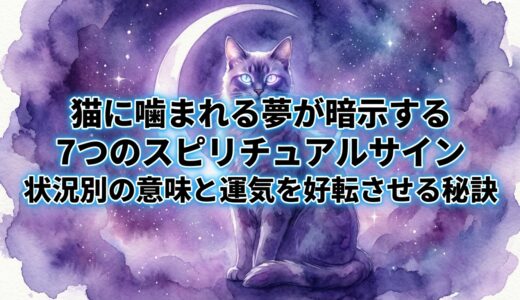 【完全版】猫に噛まれる夢が暗示する7つのスピリチュアルサイン｜状況別の意味と運気を好転させる秘訣
