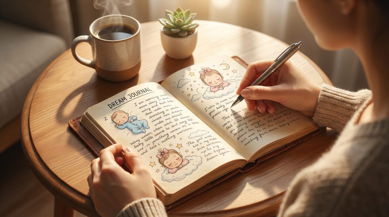 夢日記をつけて夢のメッセージを記録するイメージ