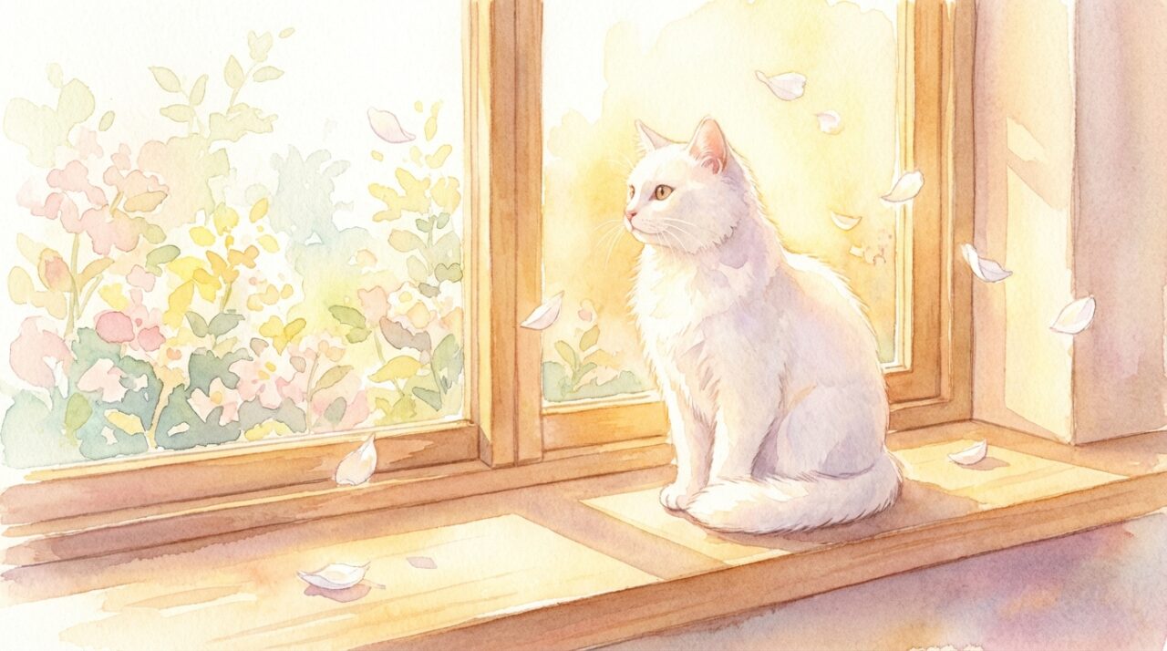 純粋さと新たな始まりを象徴する白猫